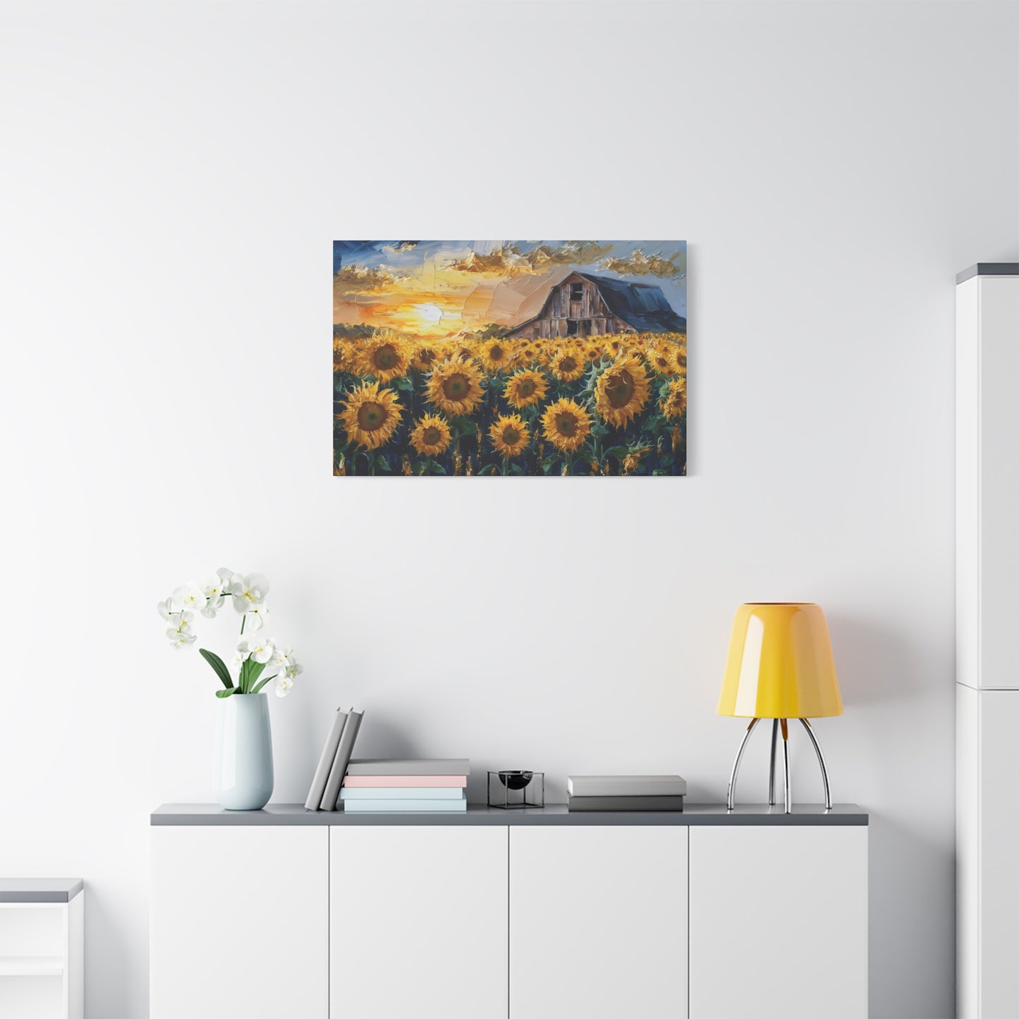 Sunflower Fields Oil Painting Canvas Wall Art