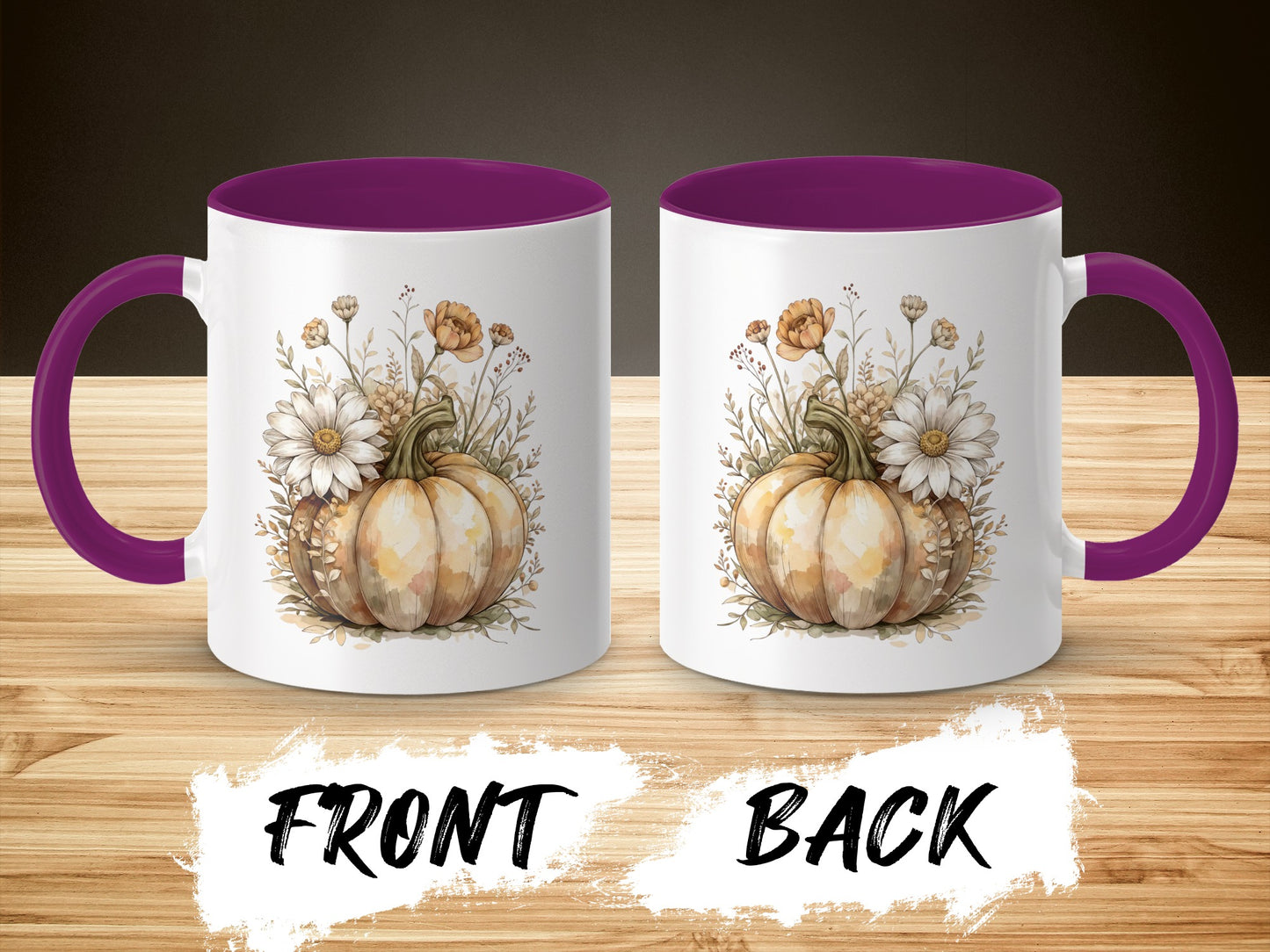 Autumn Pumpkin Floral Design Mug product