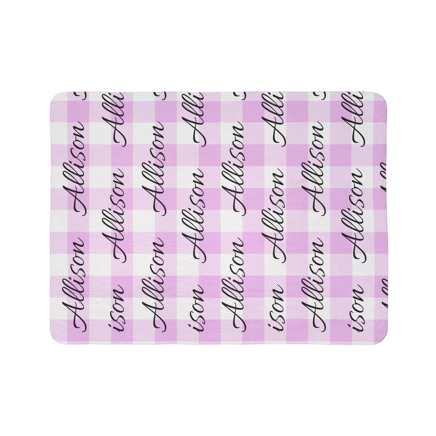 Personalized Name Pattern Sherpa Blanket