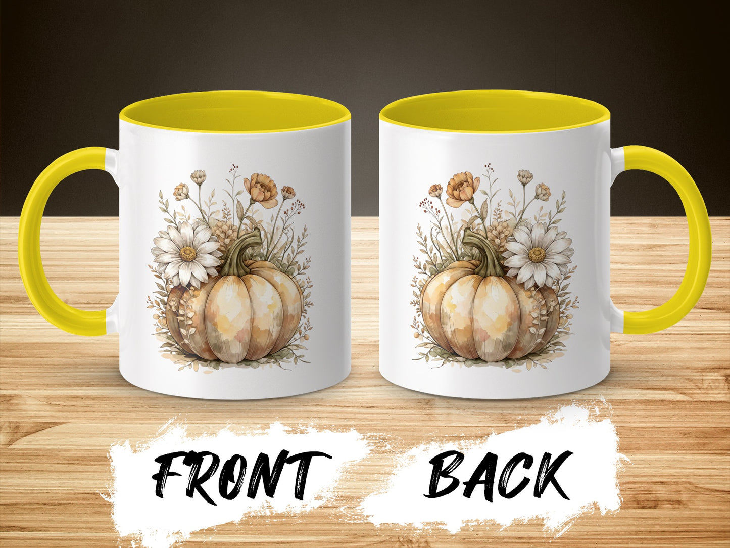 Autumn Floral Pumpkin Design Coffee Mug product type