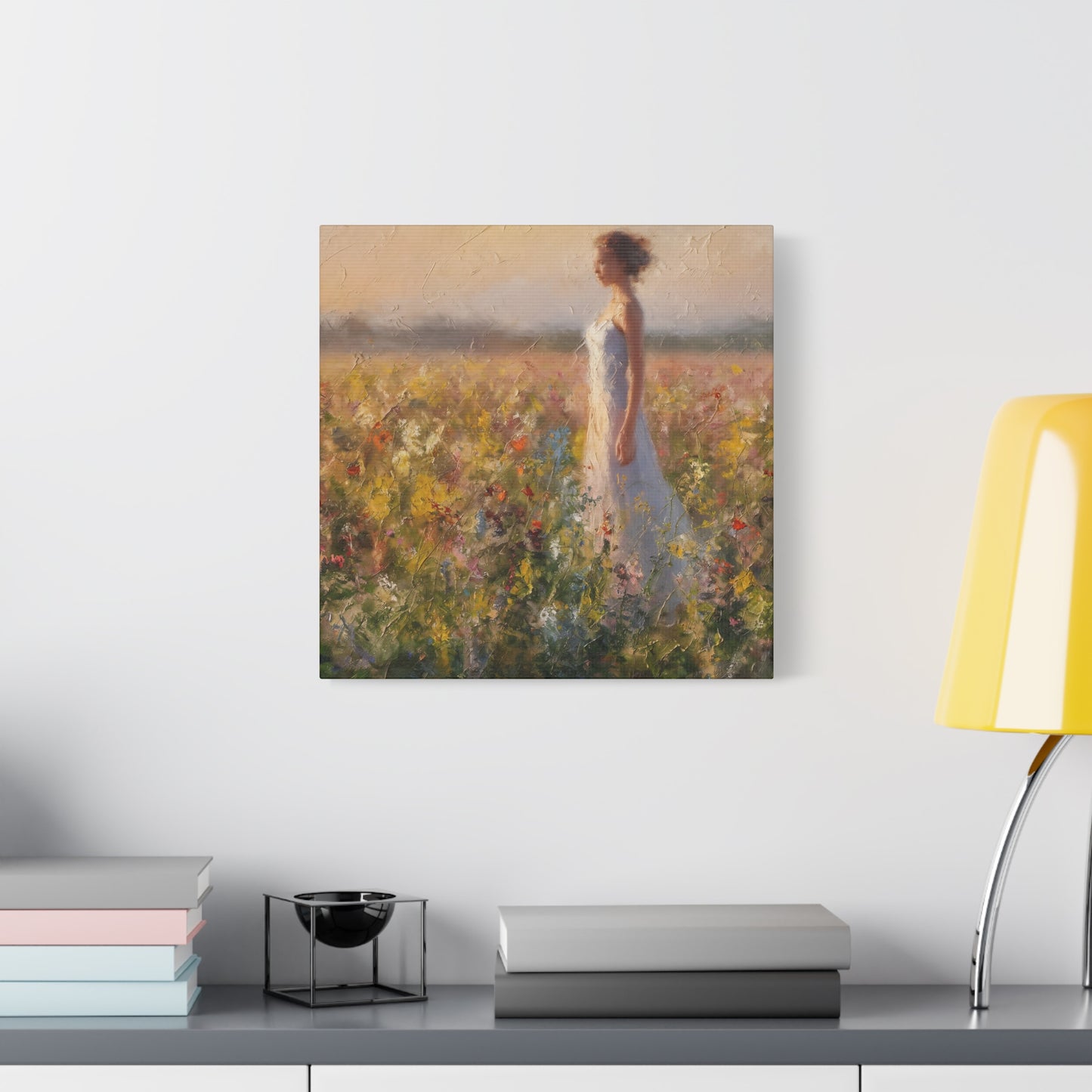 Woman In Field Oil Painting Canvas Wall Art