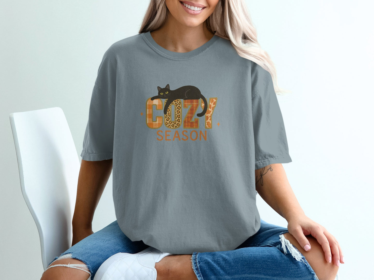 Cozy Season Cat Graphic T-Shirt product type