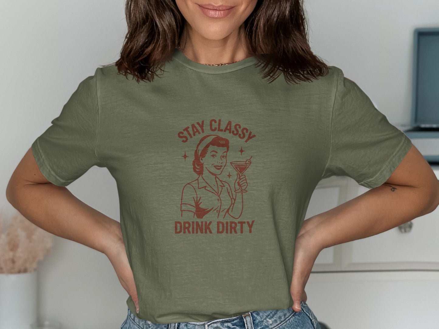 Stay Classy Drink Dirty Vintage Graphic T-Shirt product type