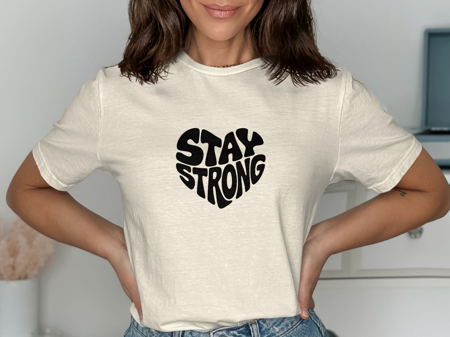 Stay Strong Heart Graphic Short Sleeve T-Shirt product type