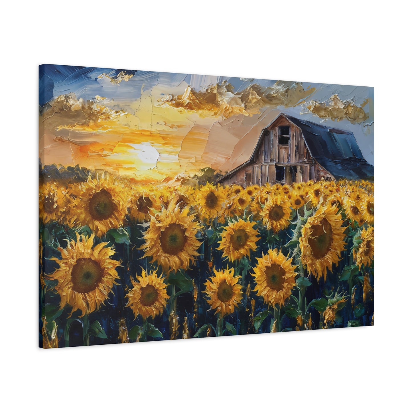 Sunflower Fields Oil Painting Canvas Wall Art