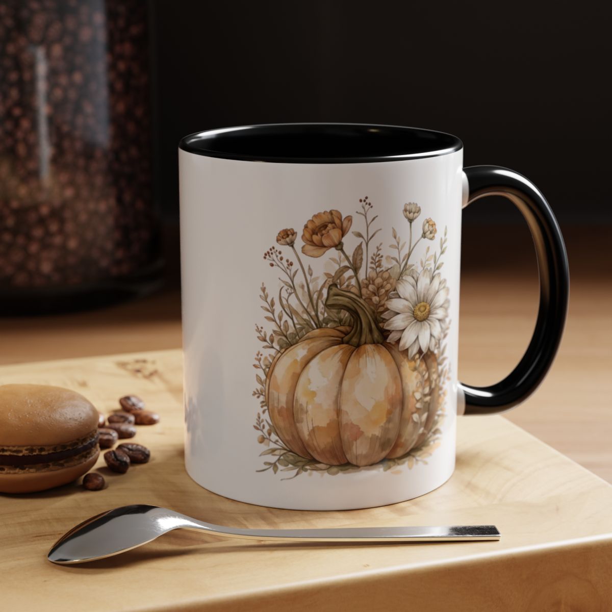 Cozy Fall Pumpkin Botanical Print Mug product