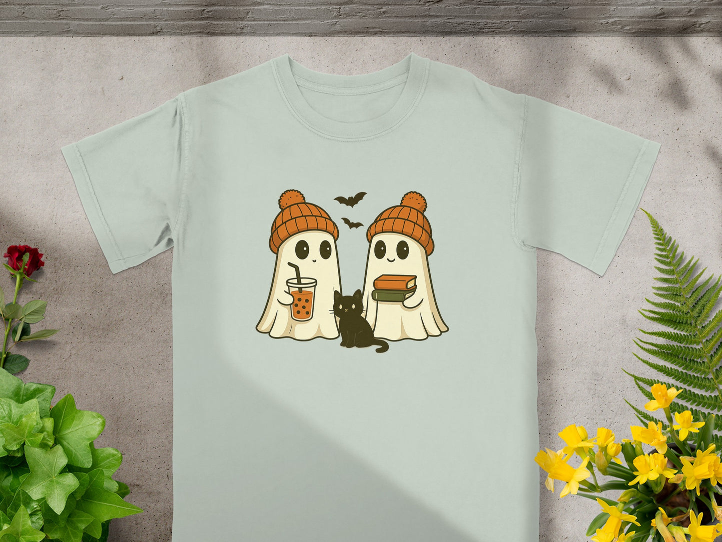 Cute Ghosts with Hats and Black Cat T-Shirt product