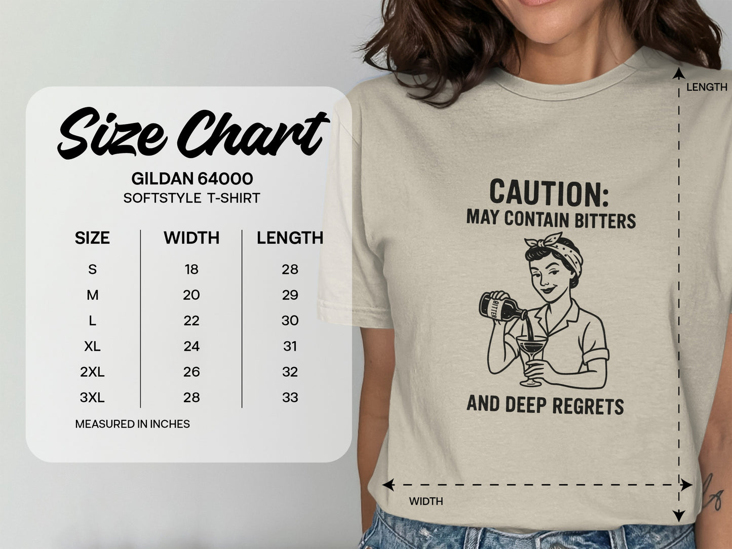 CAUTION MAY CONTAIN BITTERS AND DEEP REGRETS T-SHIRT product