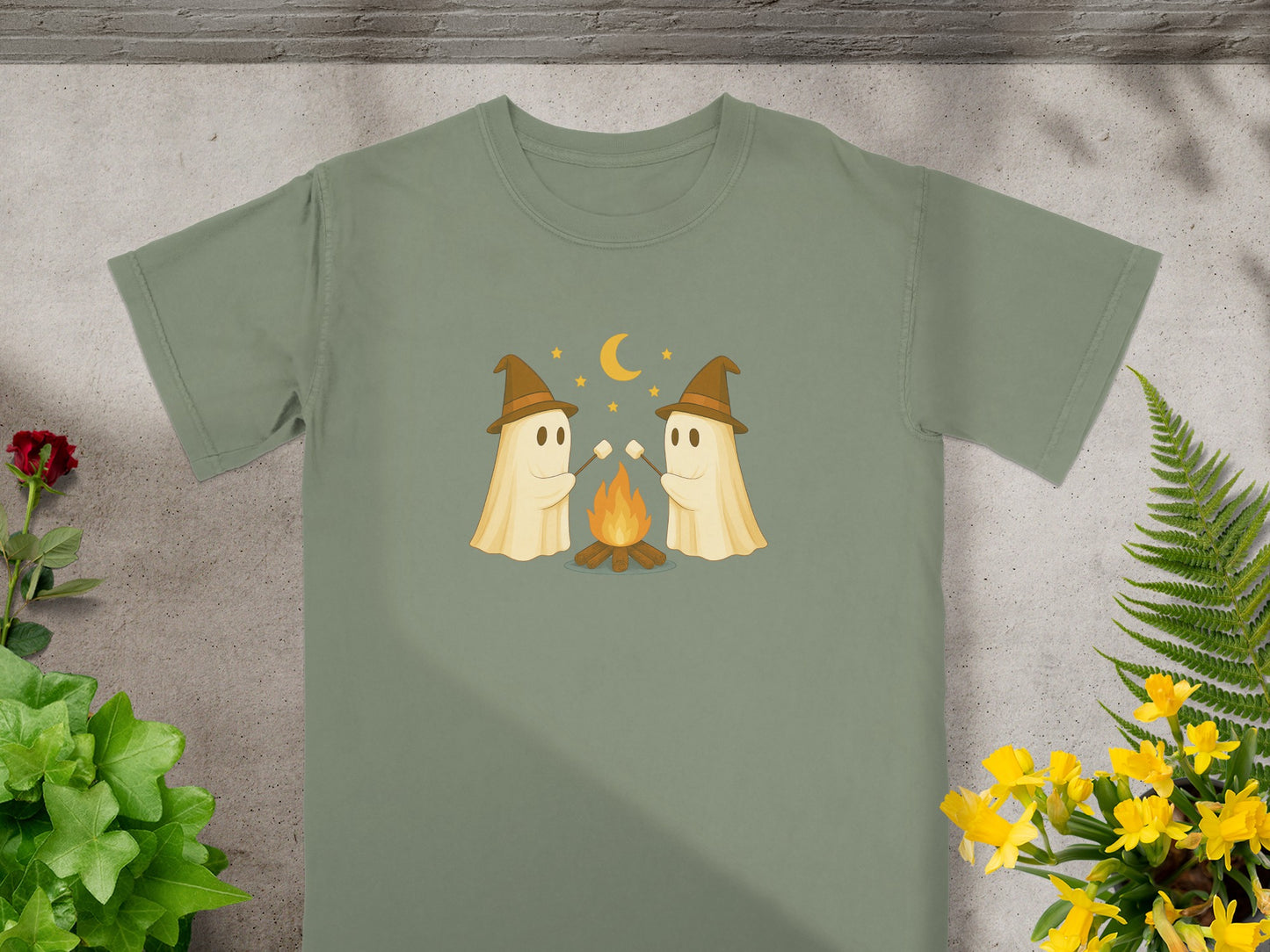 Halloween Ghosts Camping T-Shirt Creepy Fun Product
