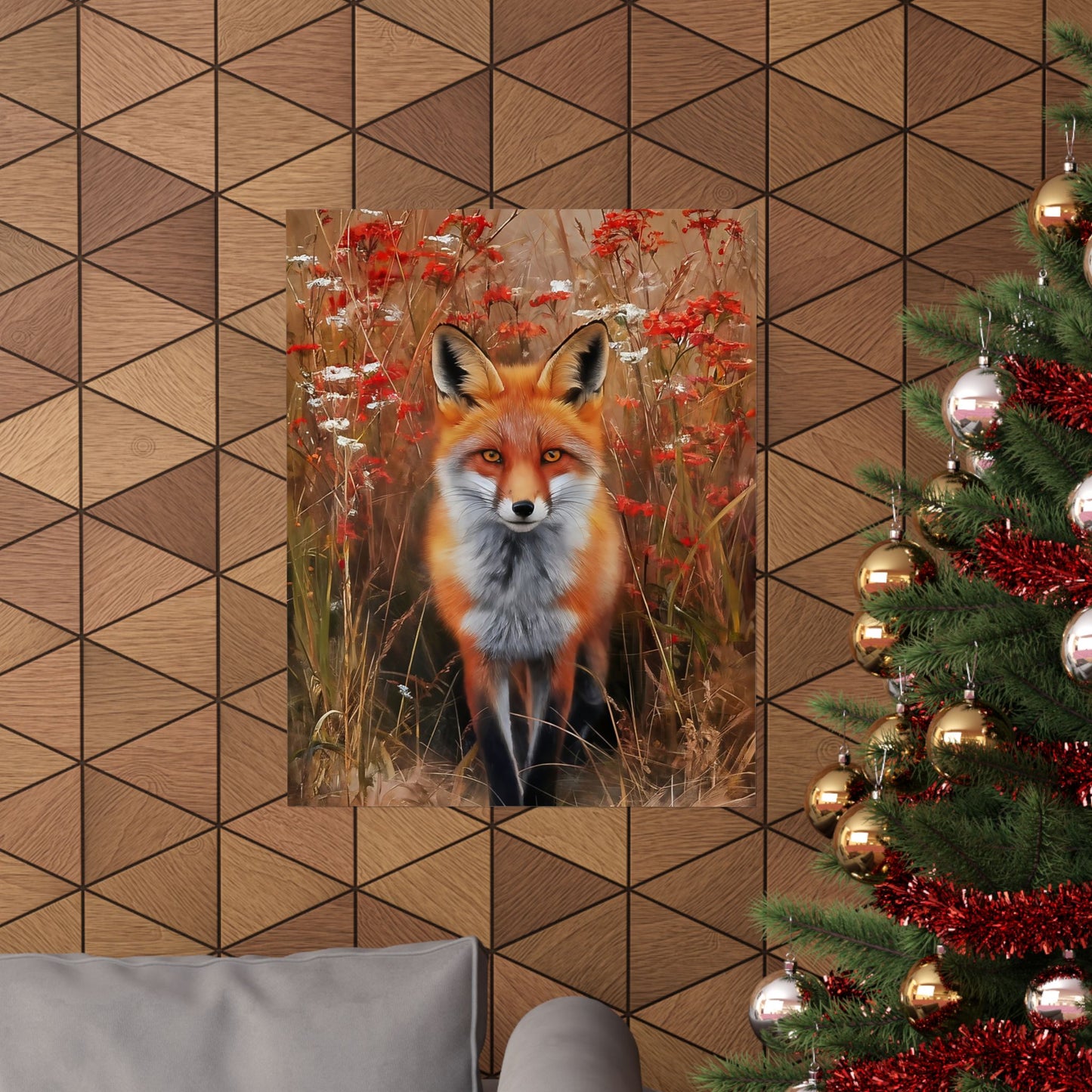 Fox In The Field Poster