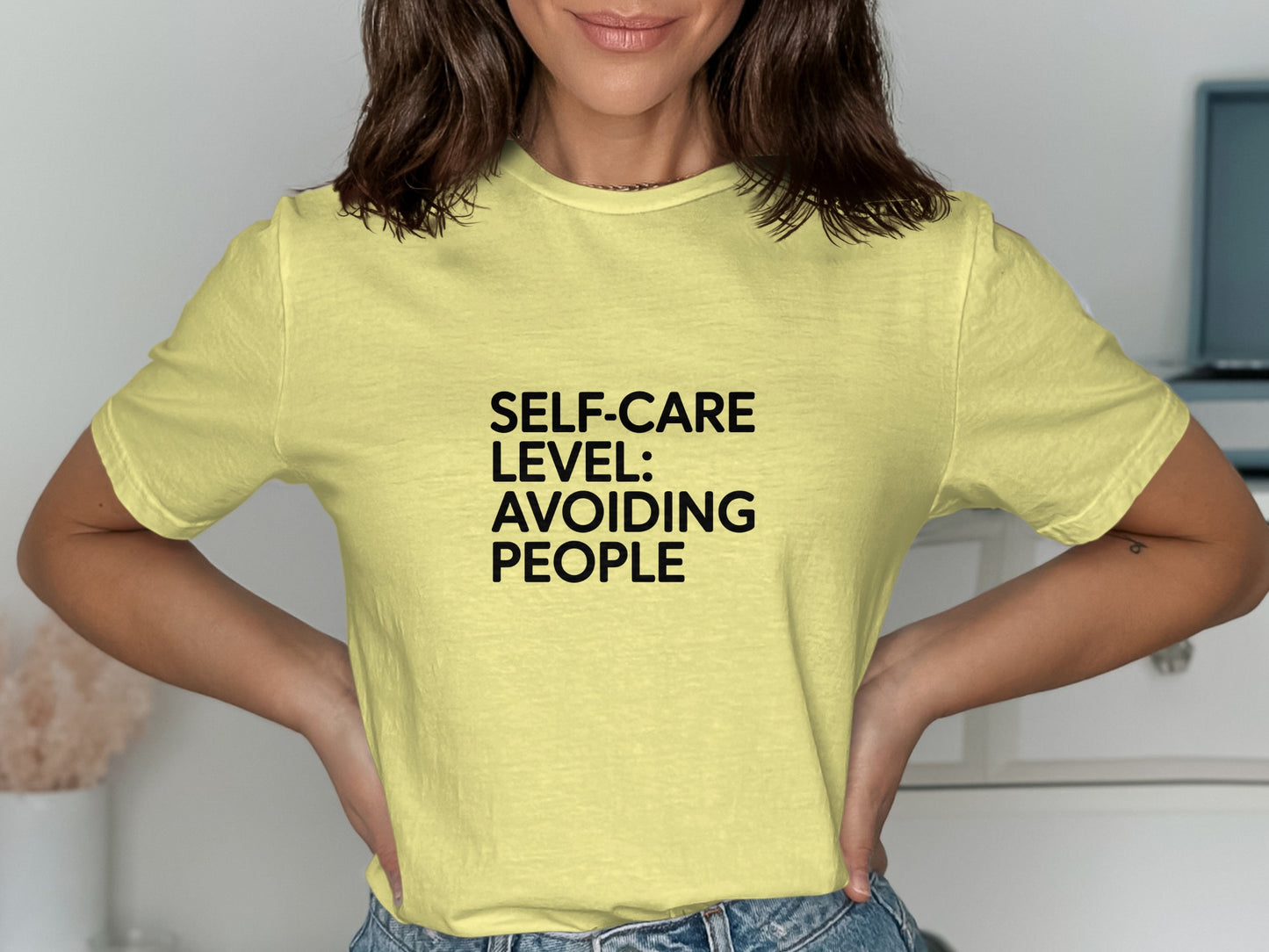 Self-Care Level Avoiding People Statement Shirt product