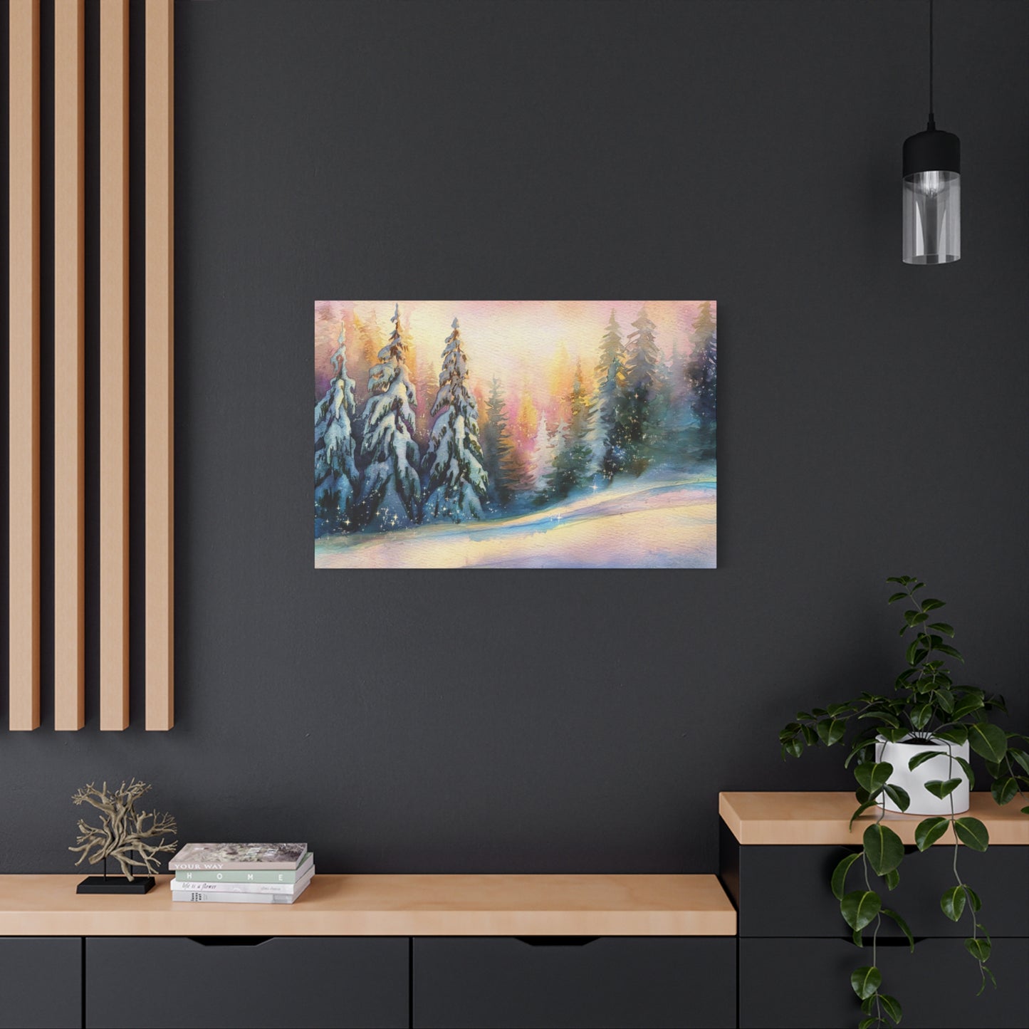 Winter Forest Sunset Matte Canvas Print | Premium Wall Art