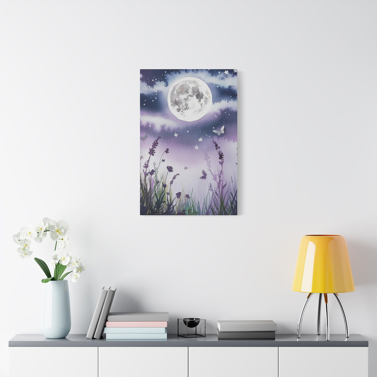 Moonlit Flowers Canvas Wall Art