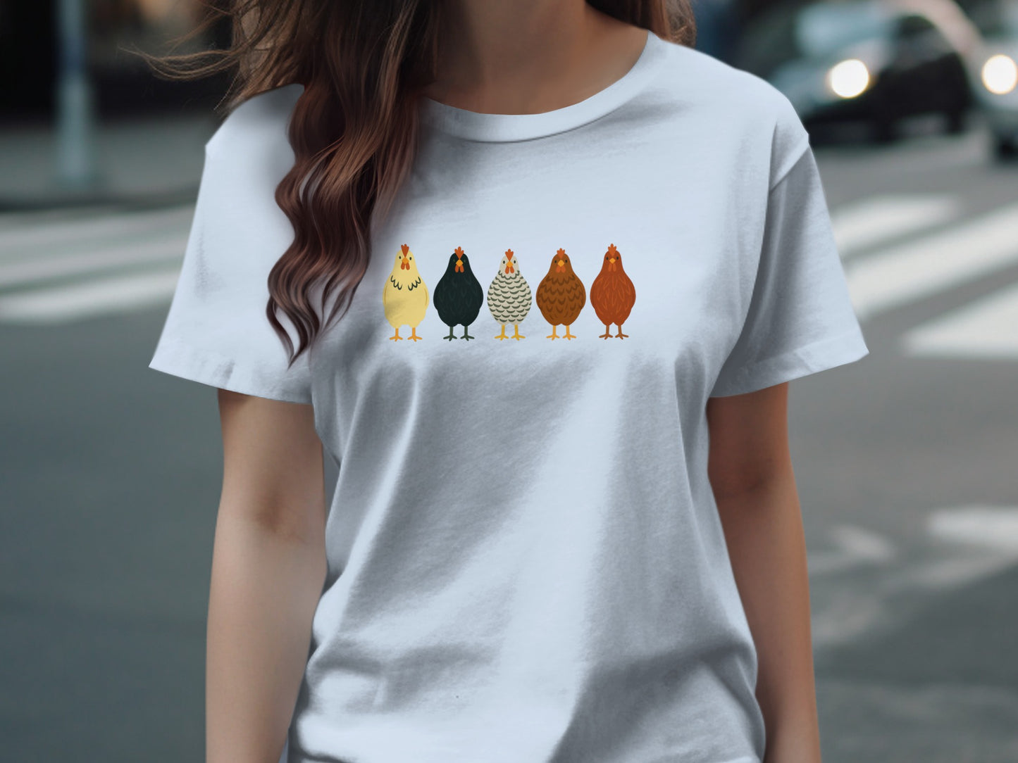 Colorful Cartoon Chicken Print Fashion Trendy Shirt product type