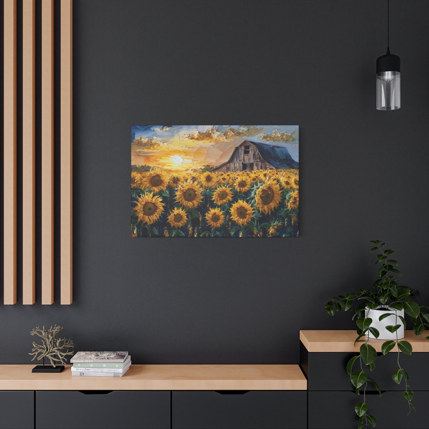 Sunflower Fields Oil Painting Canvas Wall Art