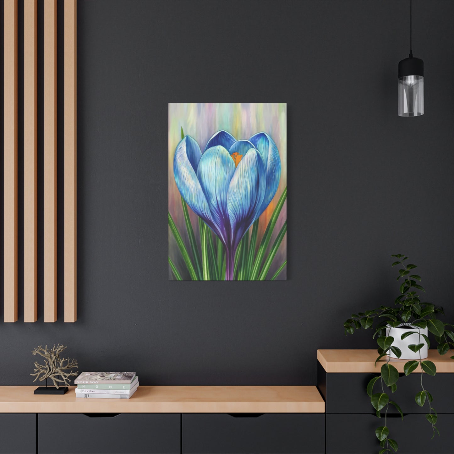Blooming Crocus Flower Canvas Wall Art