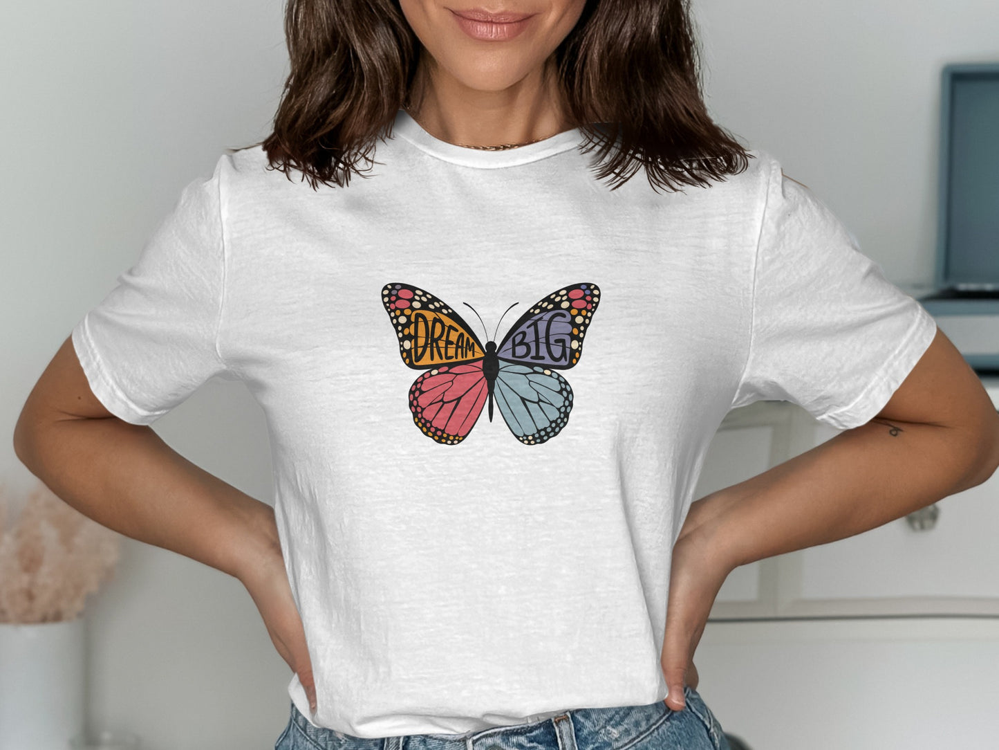 Dream Big Colorful Butterfly Print Tee product type