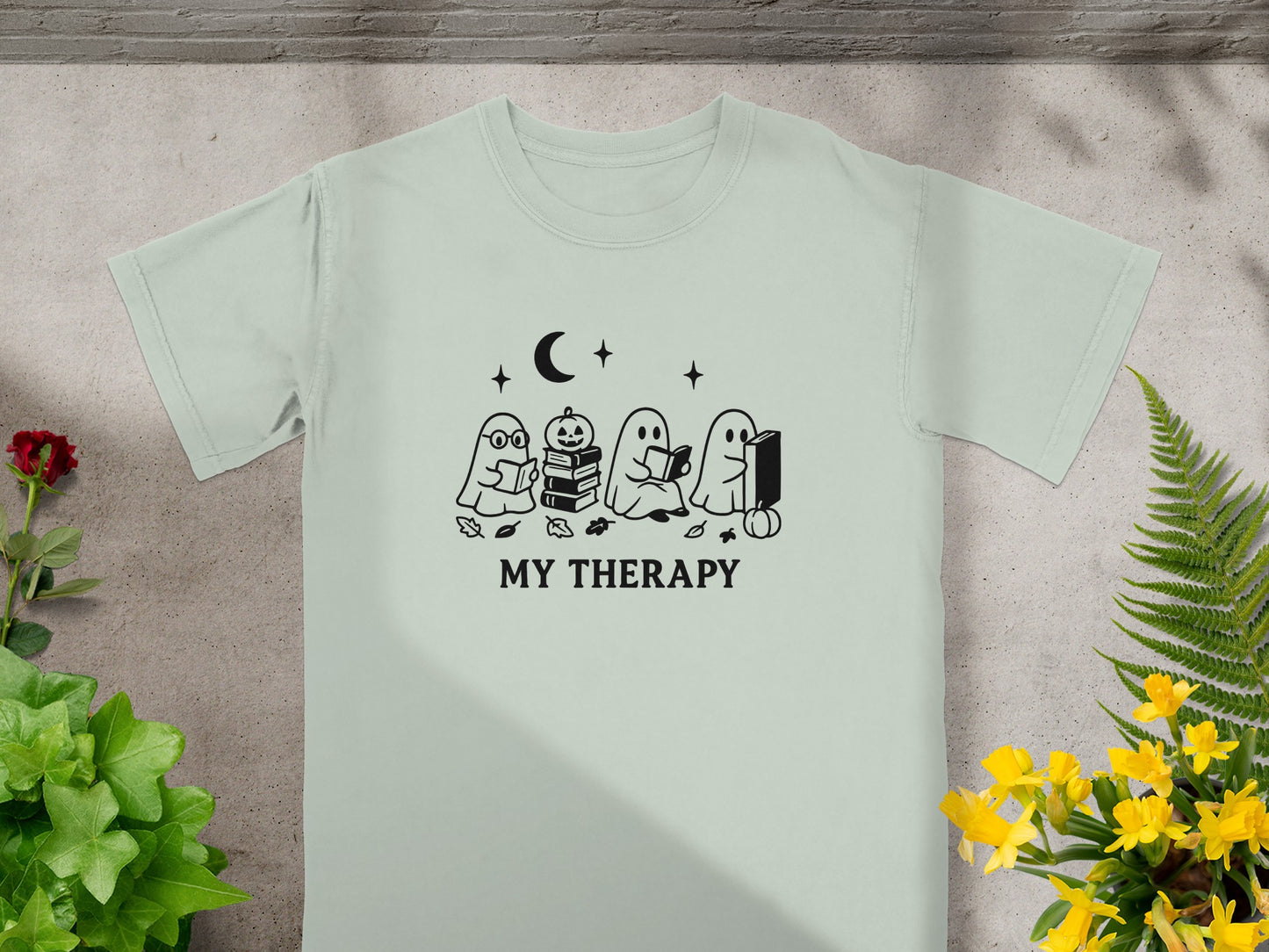 Spooky Ghosts Reading Books My Therapy Comfort T-Shirt Product