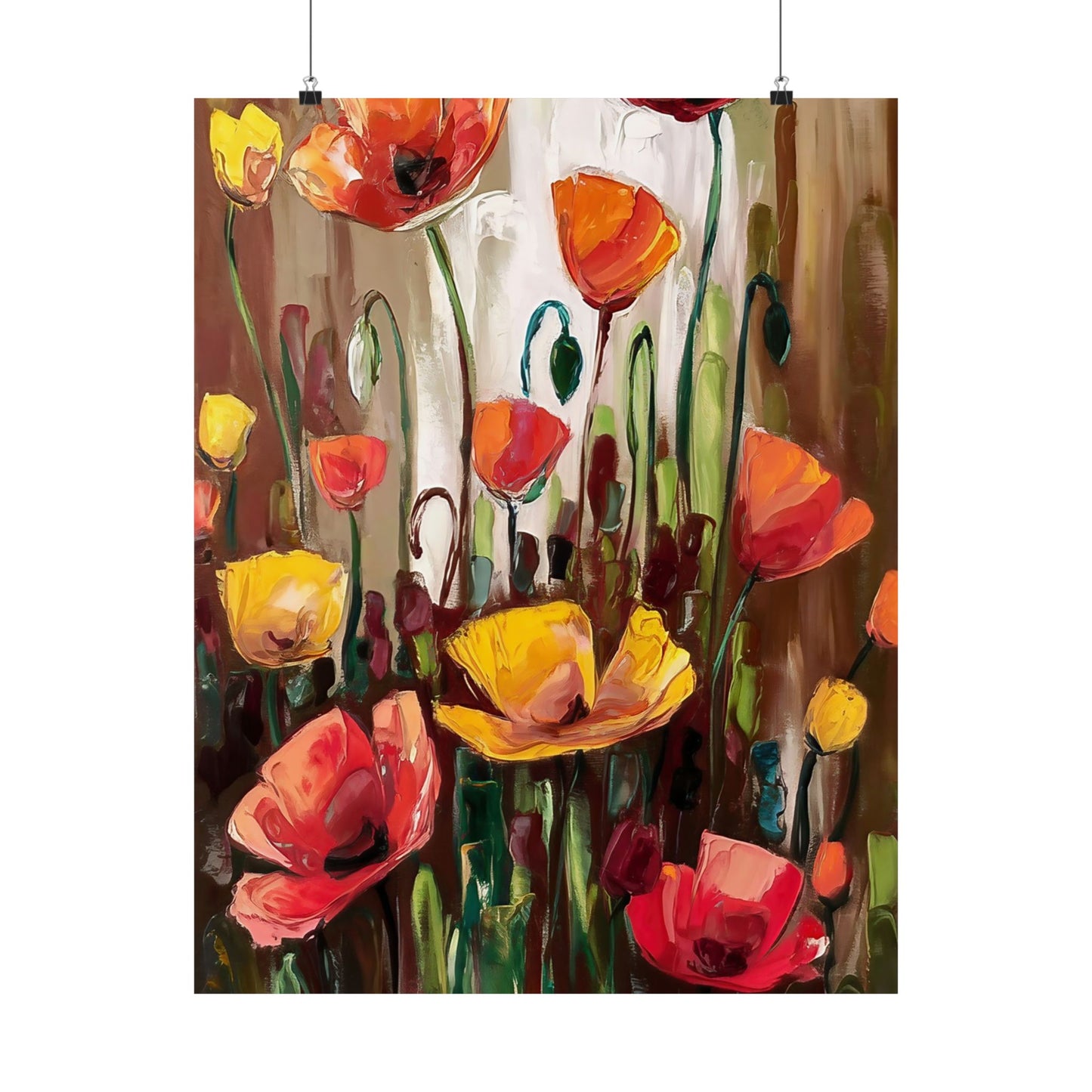 Wild Poppies Dancing Poster