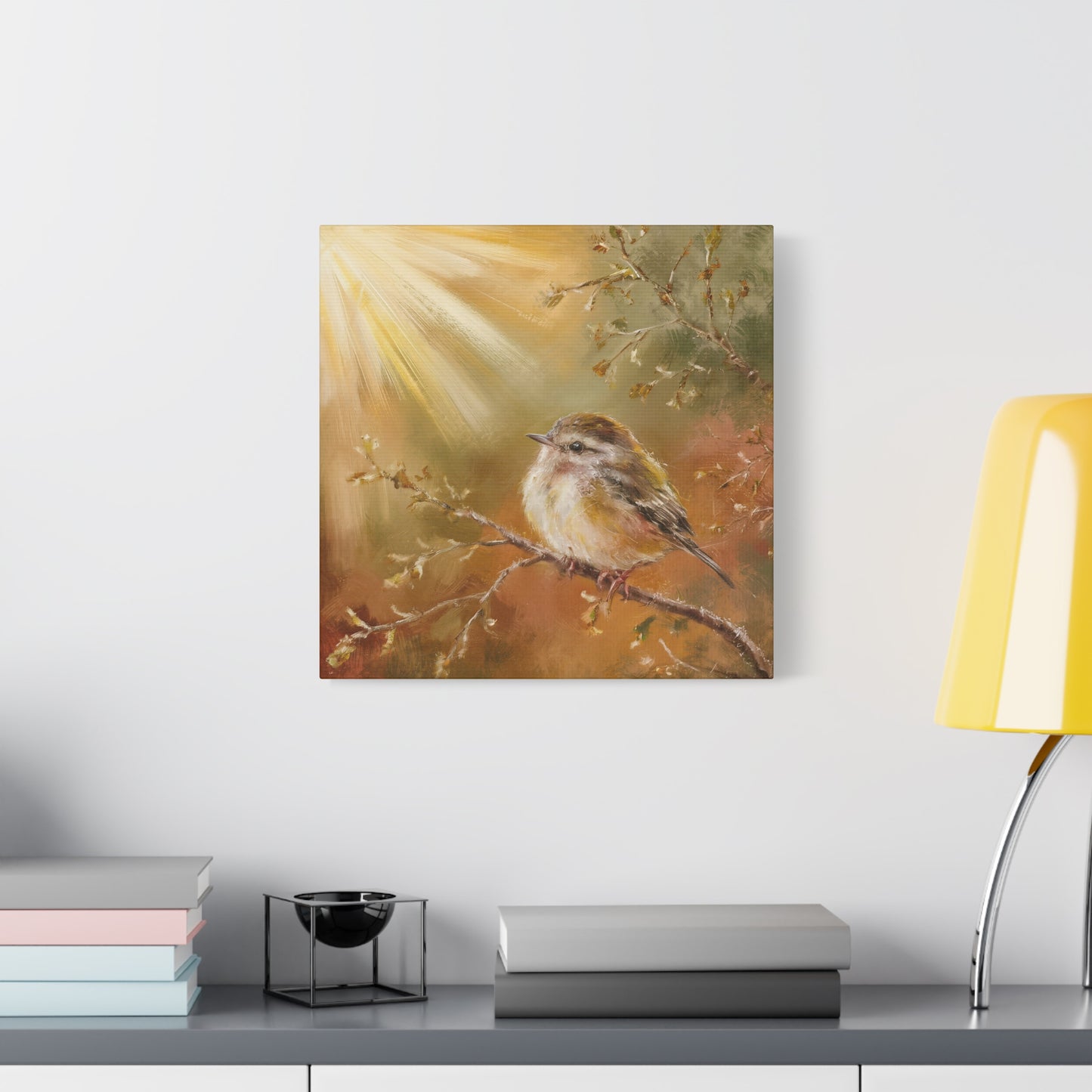 Golden Sparrow Canvas Wall Art