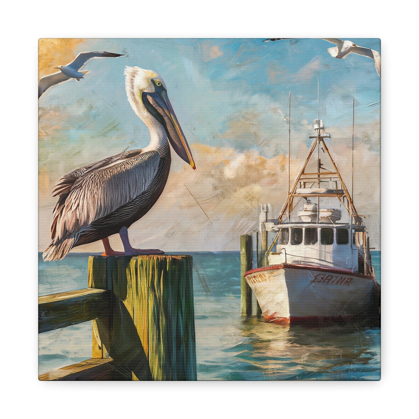 Peliguin On Pier Wall Art