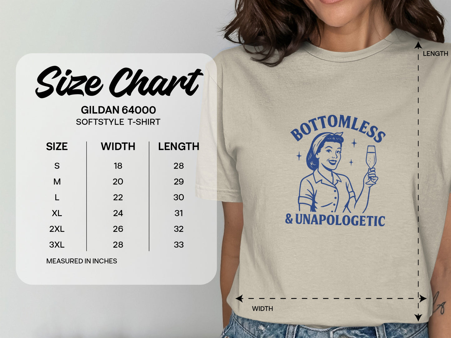 Bottomless and Unapologetic Graphic T-Shirt product type