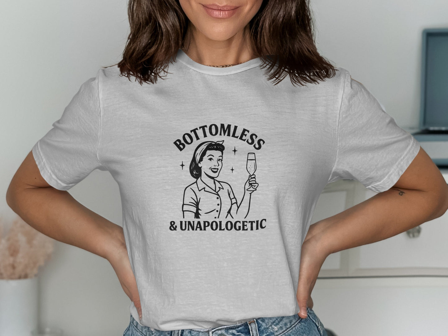 Unapologetic Fun Graphic Tee Bottomless Shirt Product