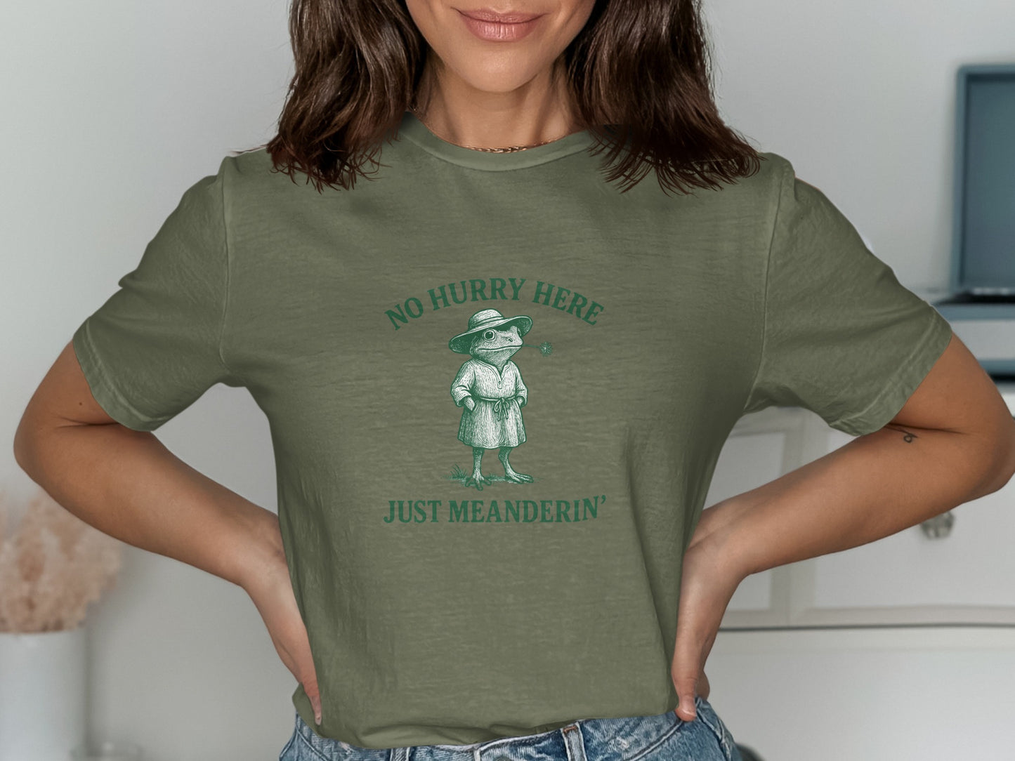 No Hurry Here Just Meanderin Vintage Style Shirt Product