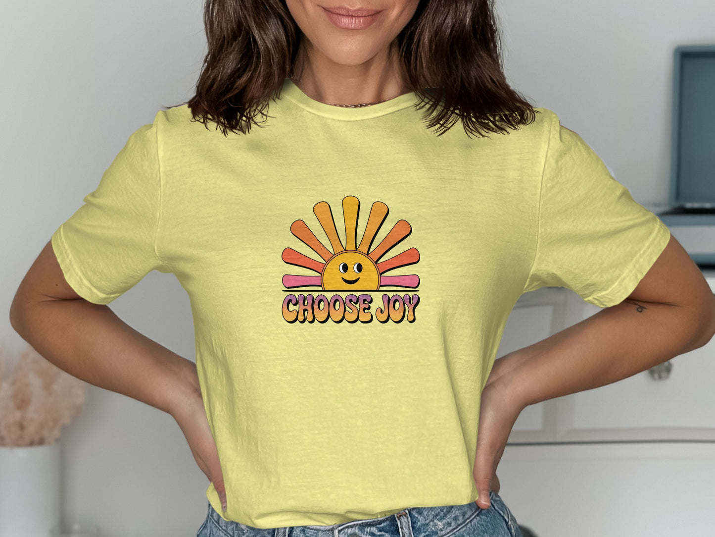Choose Joy Retro Sunshine Graphic Tee Shirt product