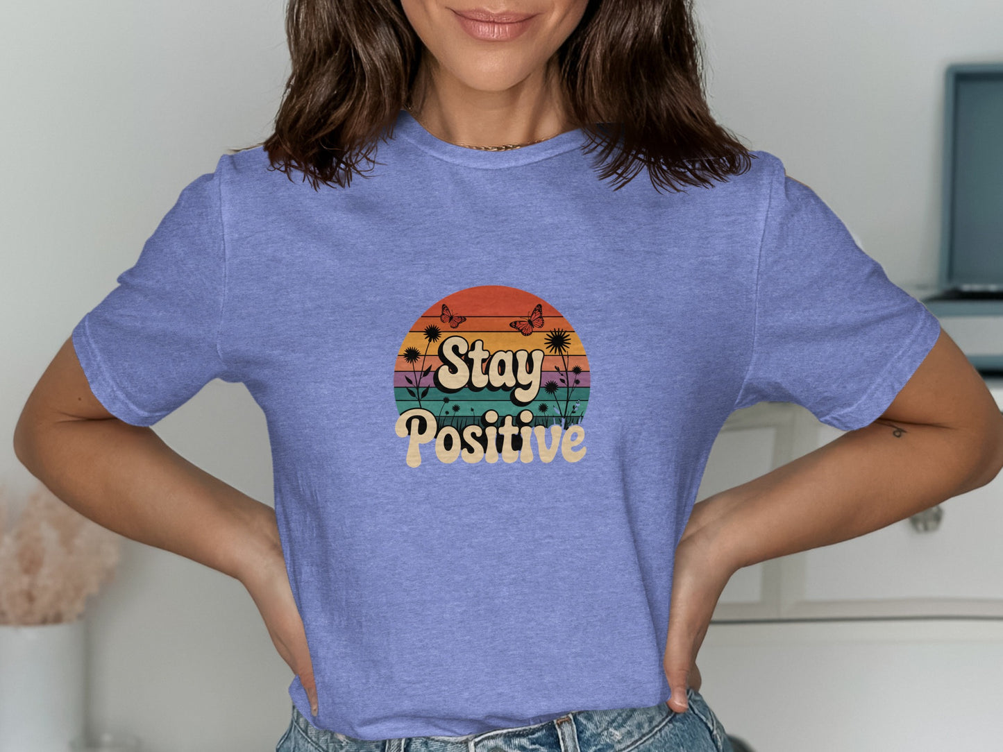 Stay Positive Sunset Graphic Tee product