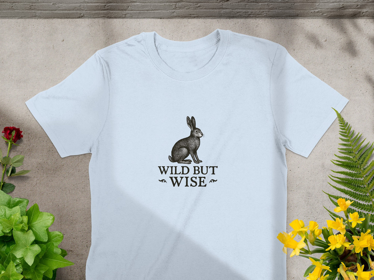 Wild But Wise Rabbit Design Grey T-shirt product type