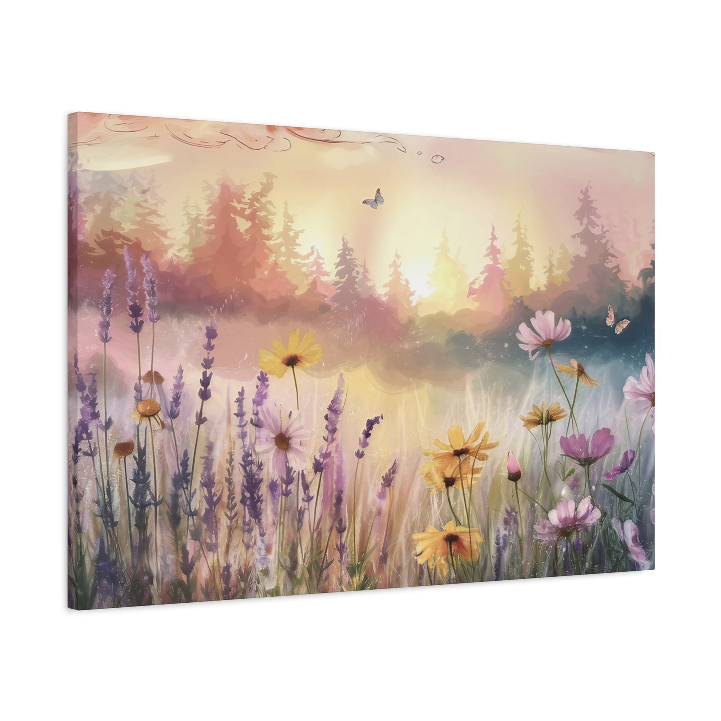 Dreamy Wildflower Meadow at Dawn Canvas Print