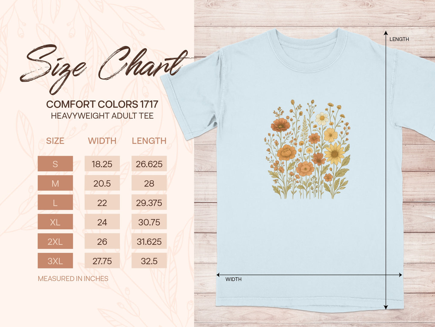 Floral Design Comfort Colors 1717 Adult Tee product type