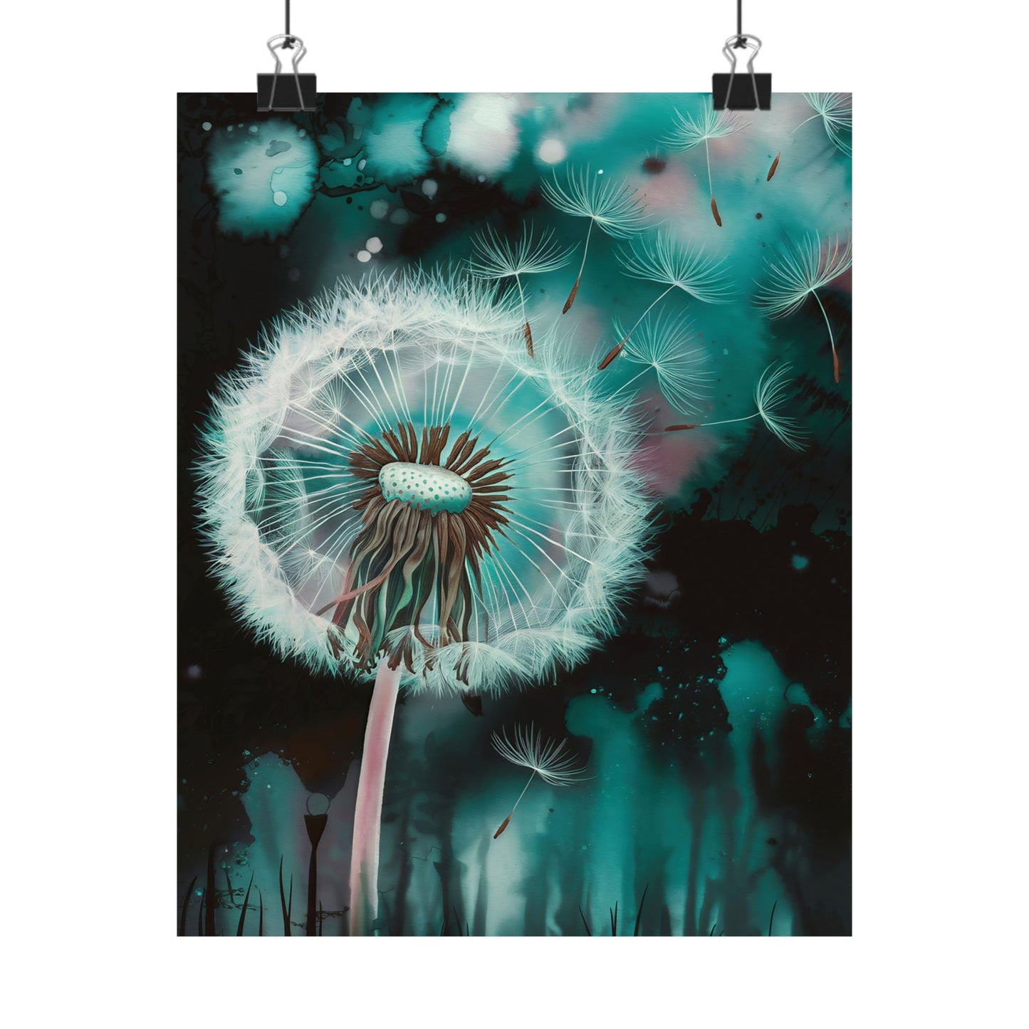 Dandelion Seeds Blowing Away Poster