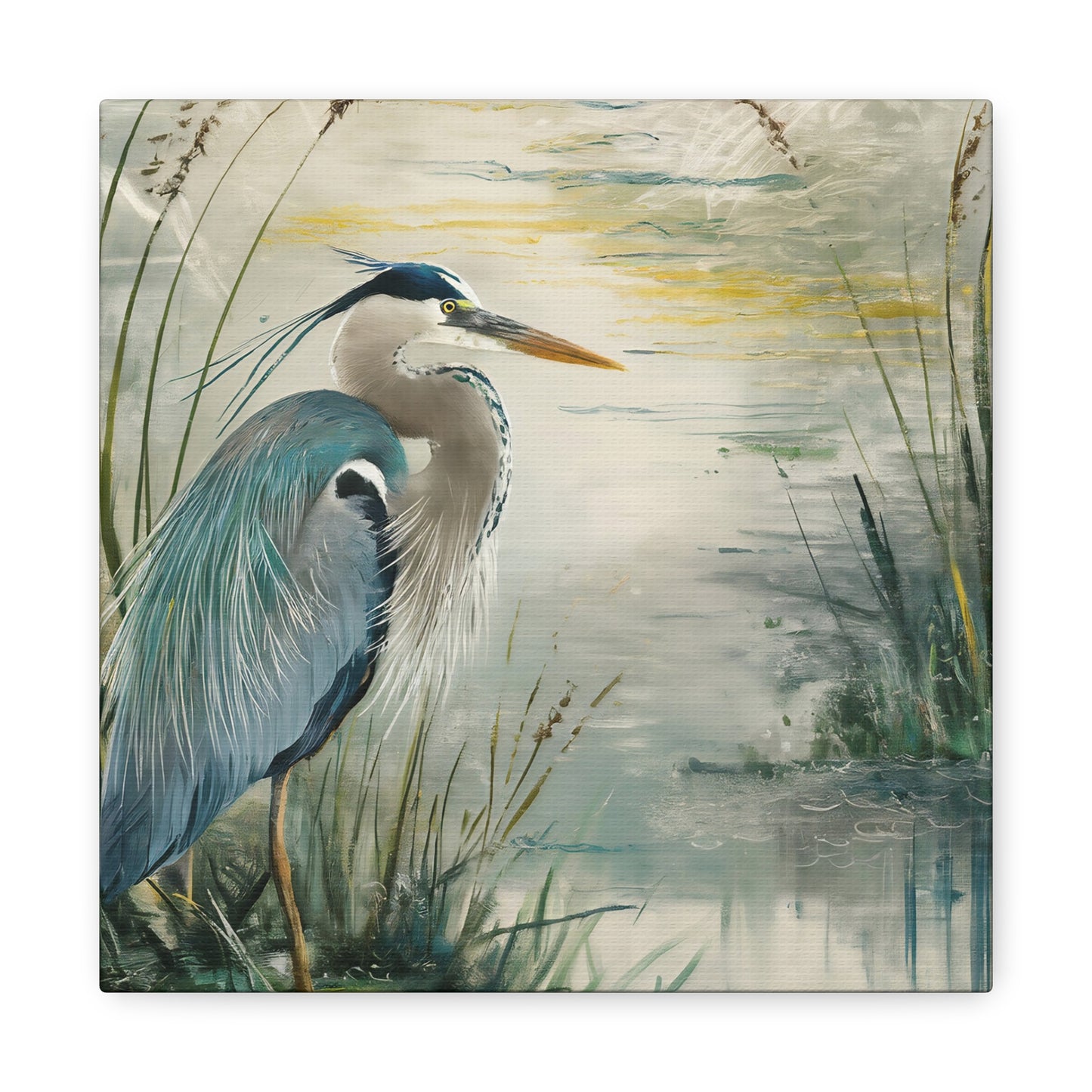 Blue Heron Oil Painting Canvas Wall Art