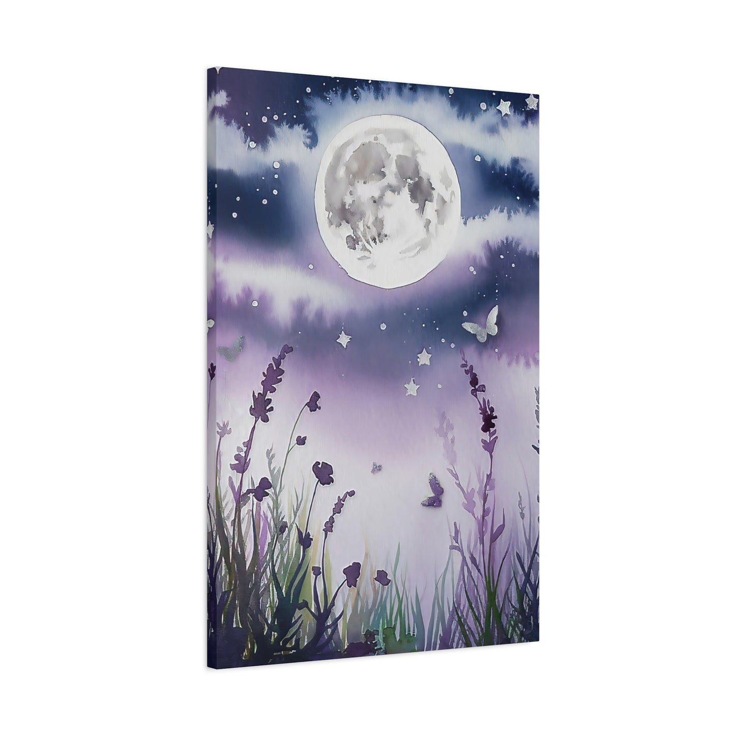 Moonlit Flowers Canvas Wall Art