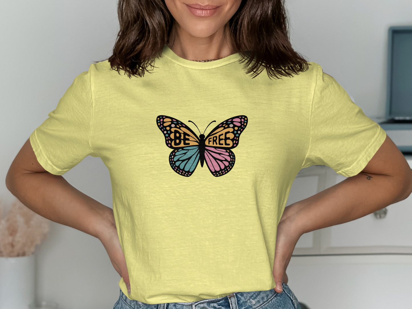 Be Free Butterfly Design Graphic Tee product