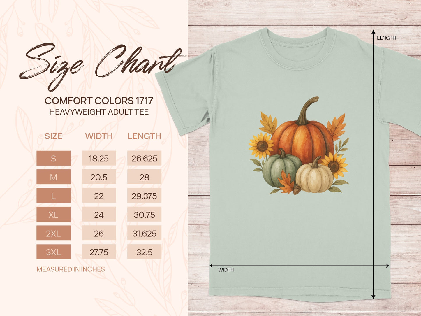 Autumn Harvest Pumpkin Themed Graphic Adult Tee product type