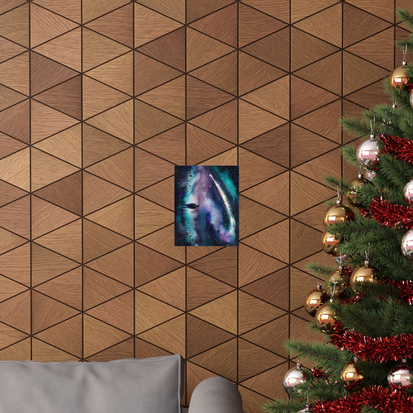 Man Looking Up At Starry Night Poster
