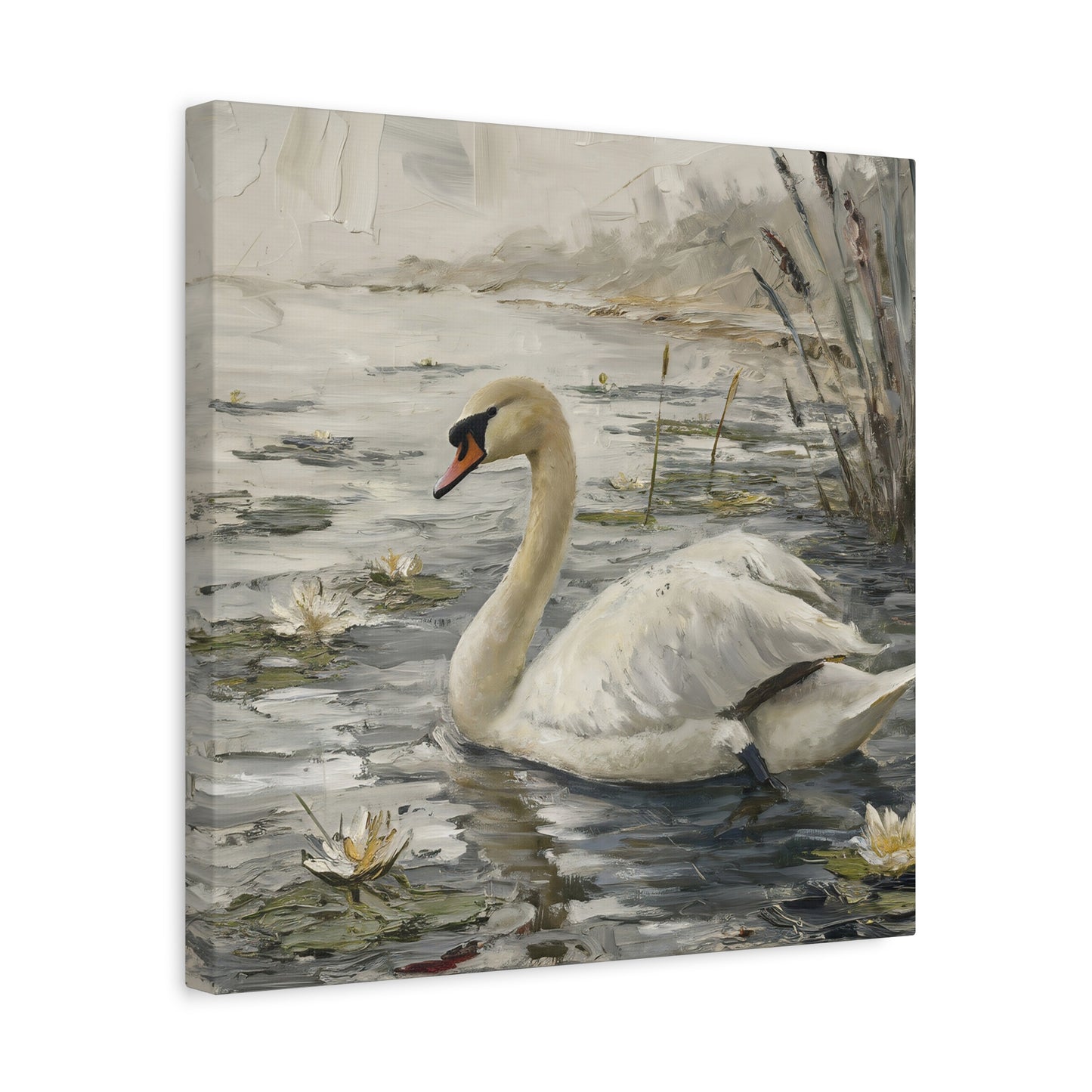 Oil Painting Swan Canvas Wall Art
