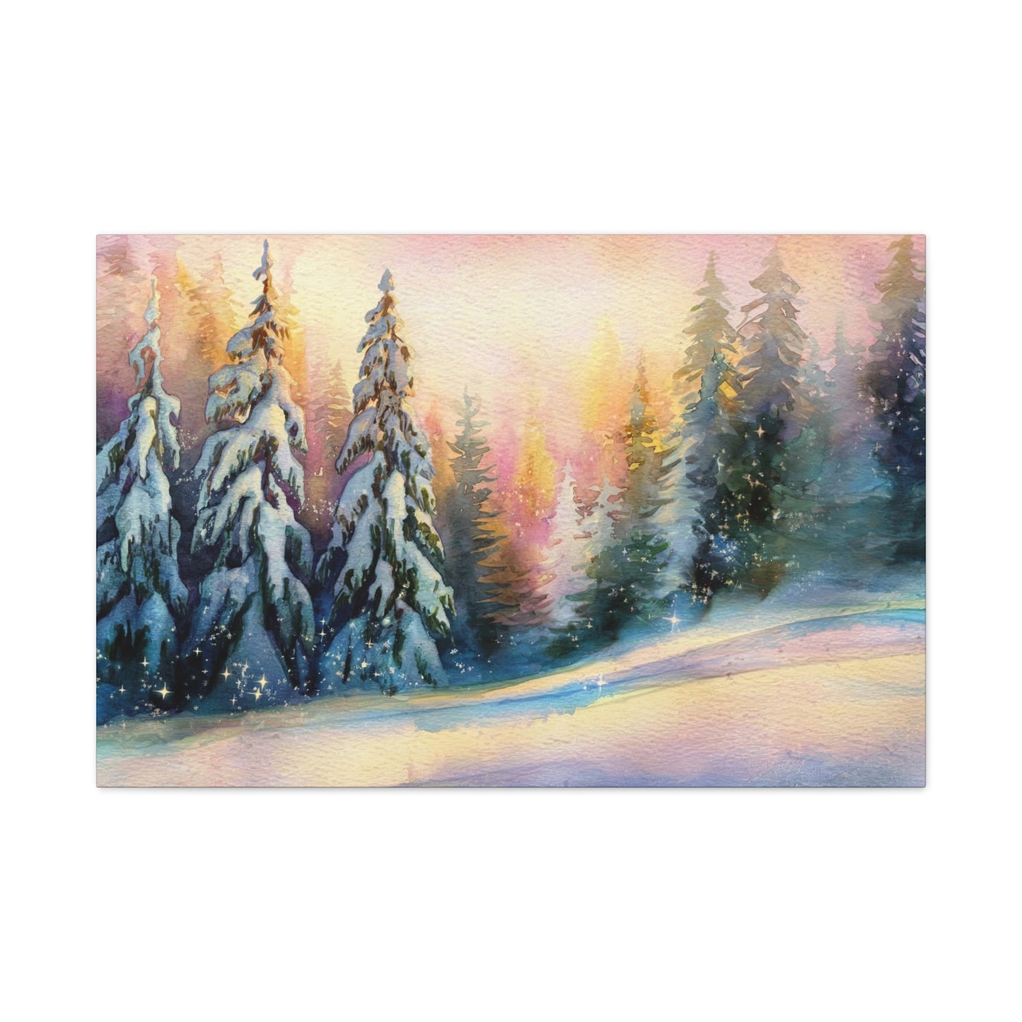 Winter Forest Sunset Matte Canvas Print | Premium Wall Art