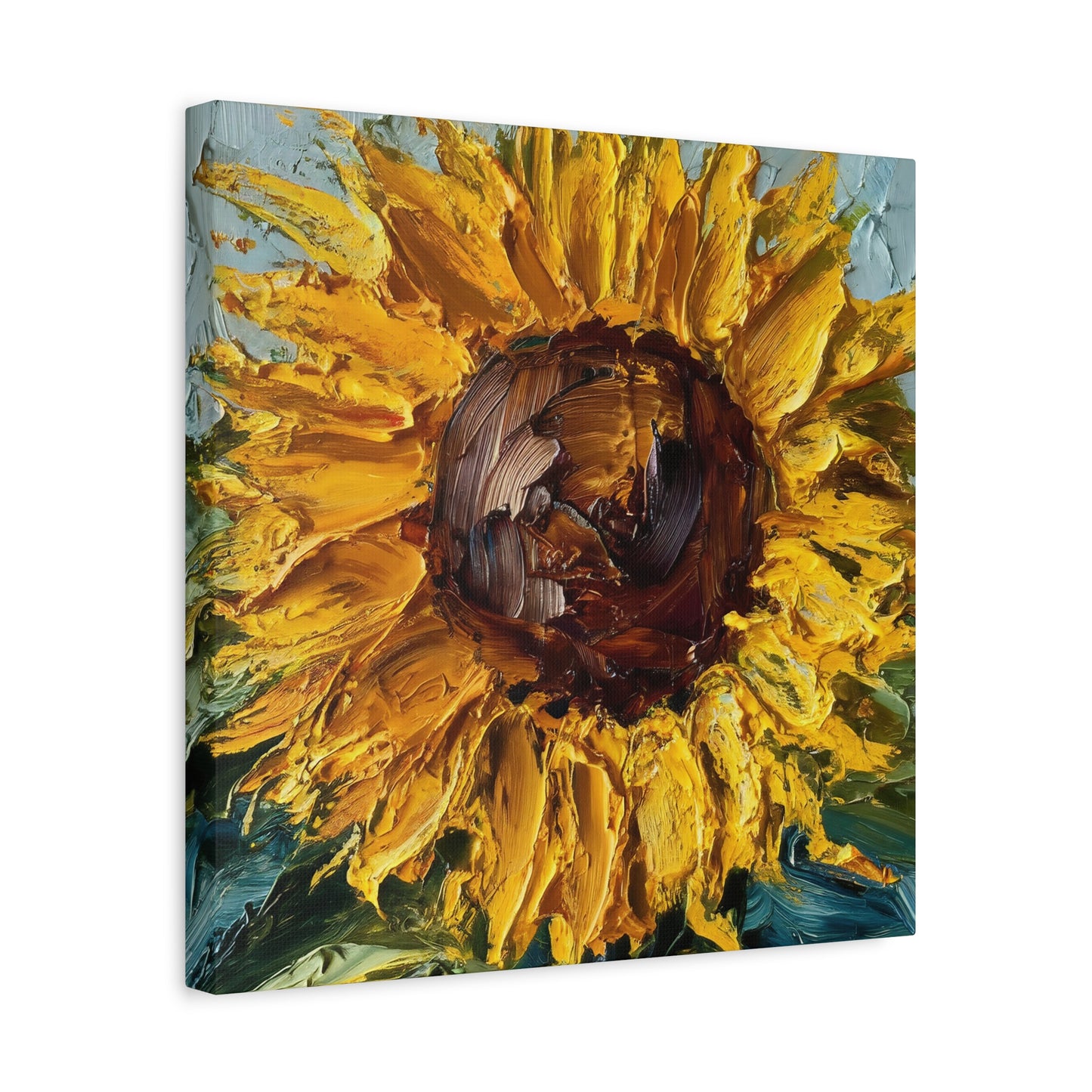 Sunflower Close Up Oil Painting Canvas Wall Art