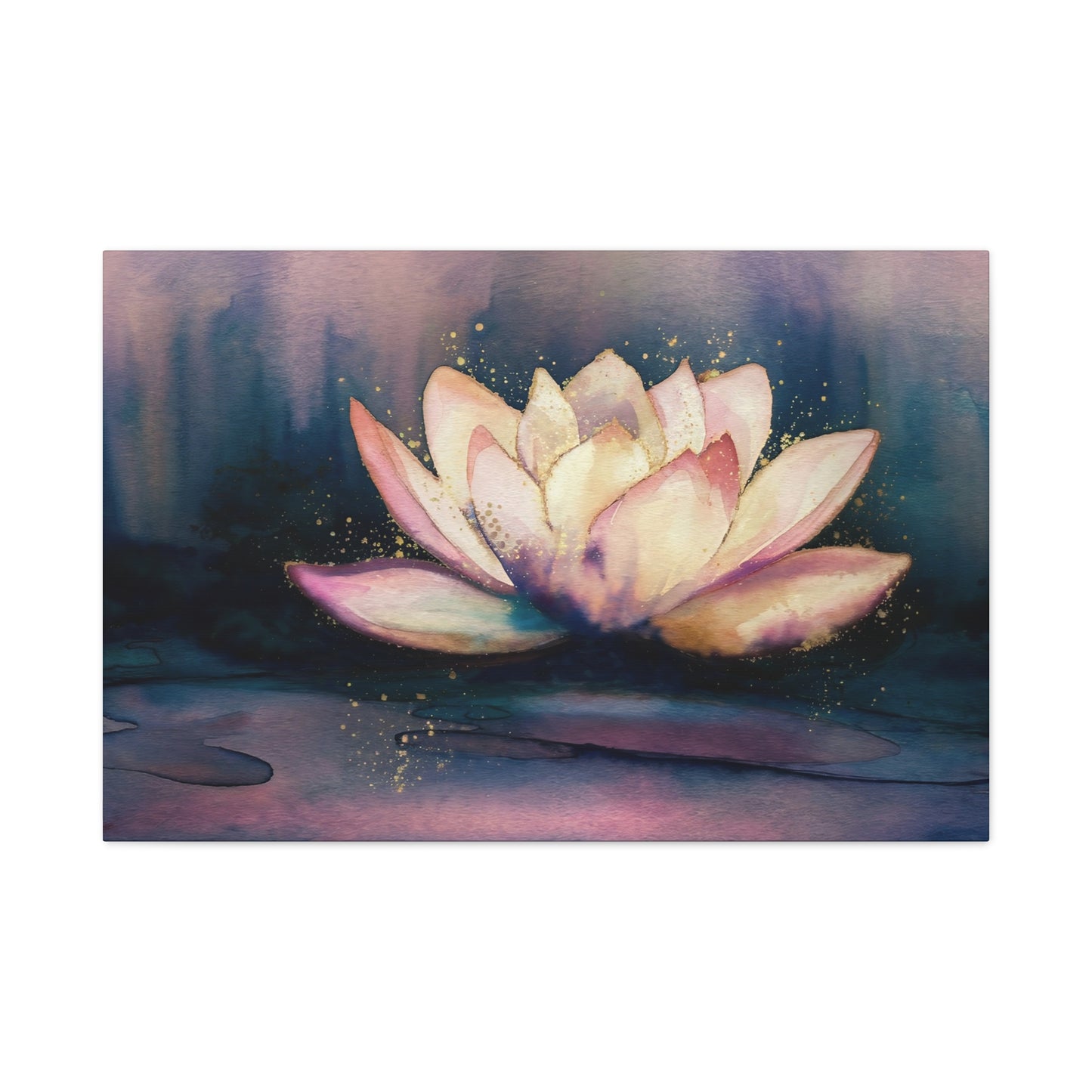 Lotus Flower Watercolor Canvas Wall Art