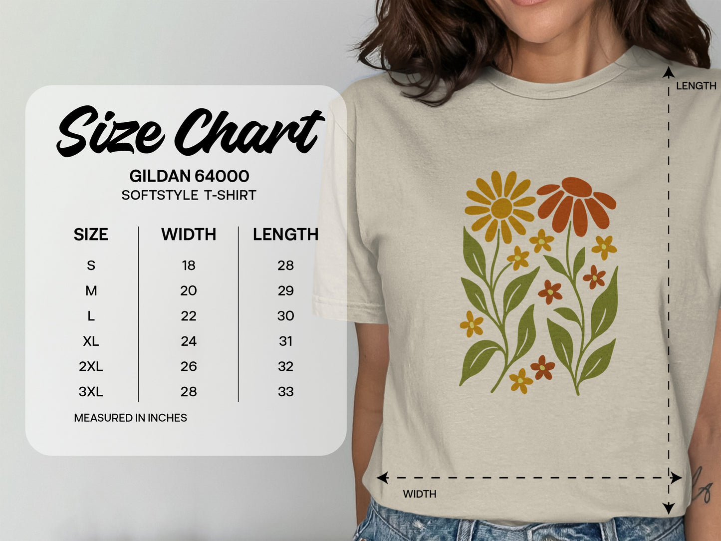 Floral Graphic Design Softstyle T-Shirt product