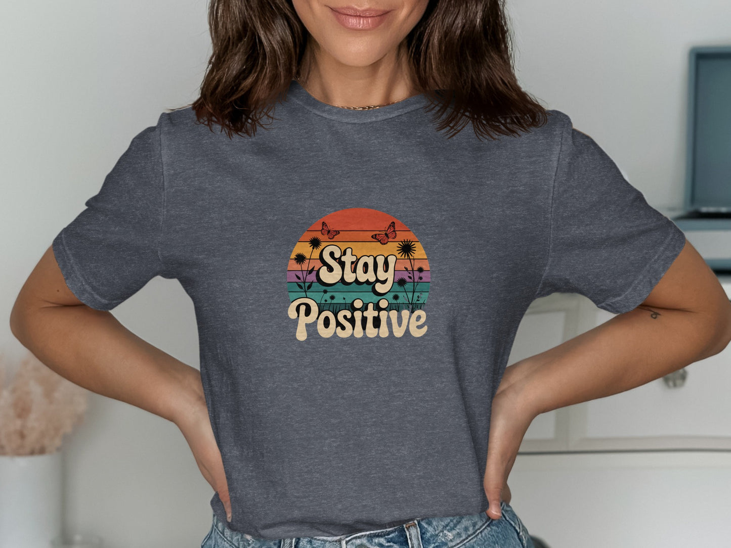 Stay Positive Graphic Tee Casual T-shirt product