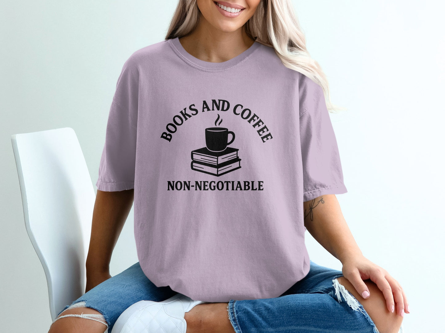 Books and Coffee Non-Negotiable T-Shirt product type