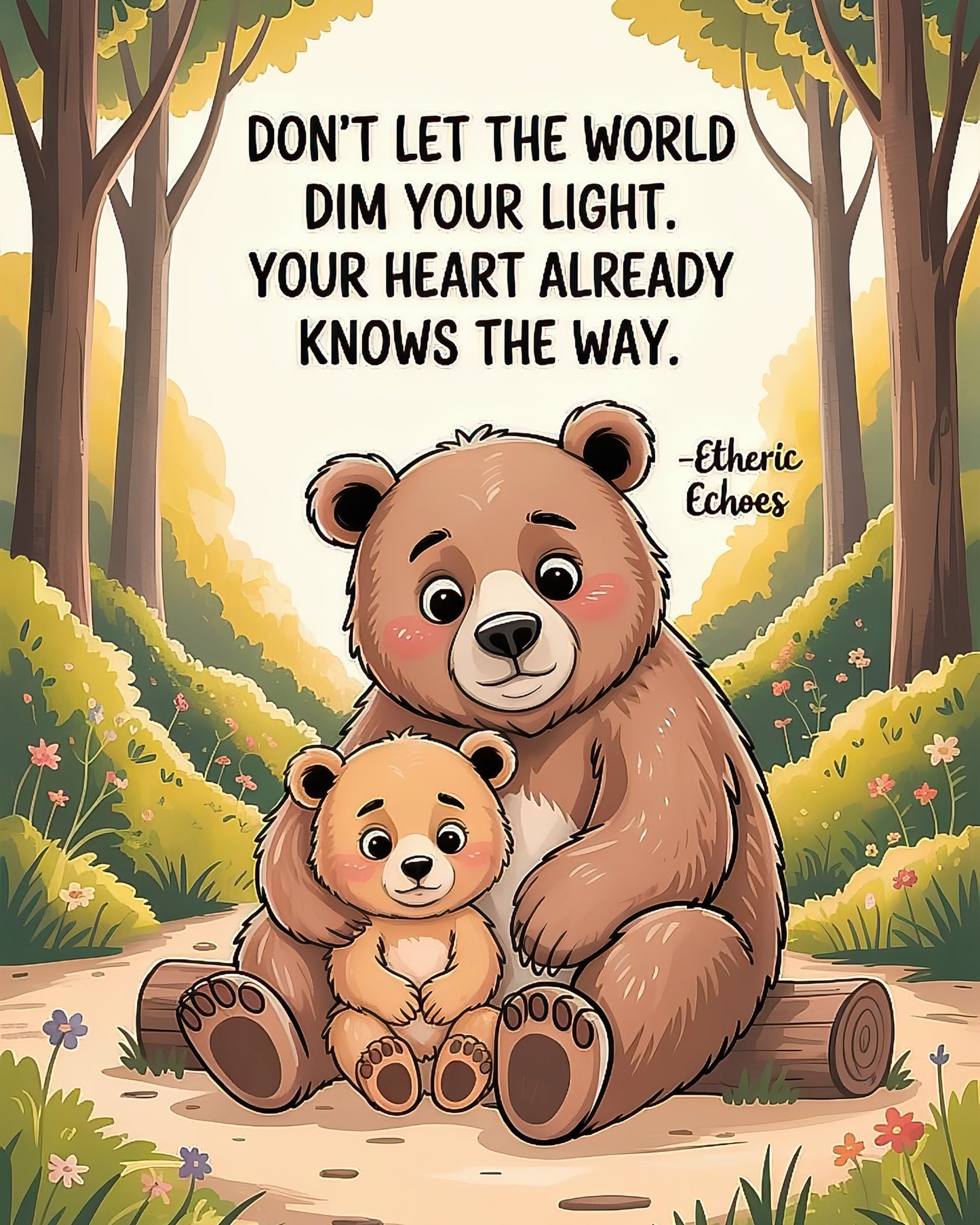 5 Inspirational Bear Family Quote Bundle Digital Download Set