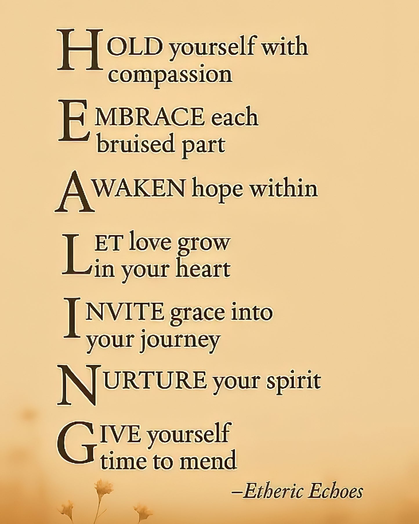 Healing Acrostic Poem Wall Art Digital Download