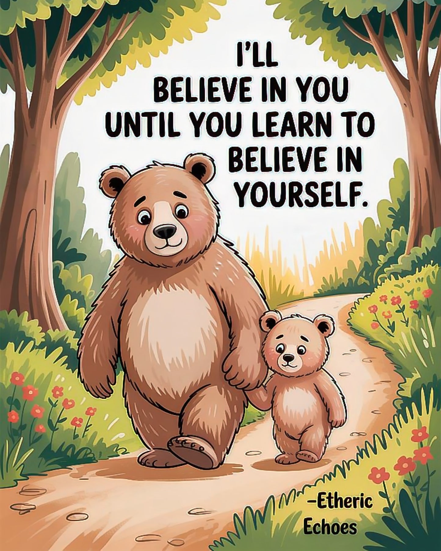 5 Inspirational Bear Family Quote Bundle Digital Download Set