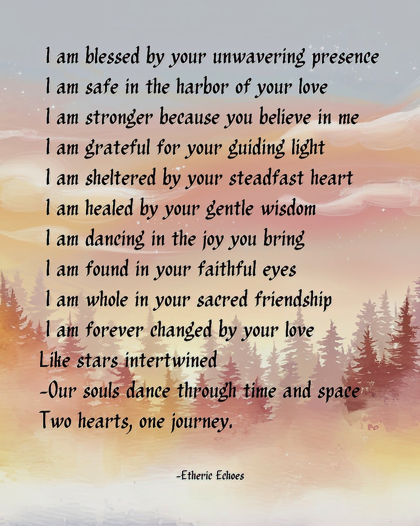 I Am Affirmation Guided by Love Digital Wall Art